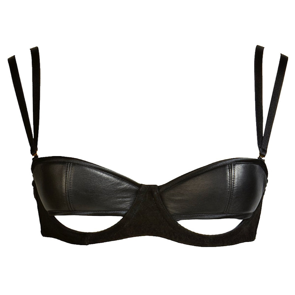 Something Wicked Fitted Leather Bra - Farfetch