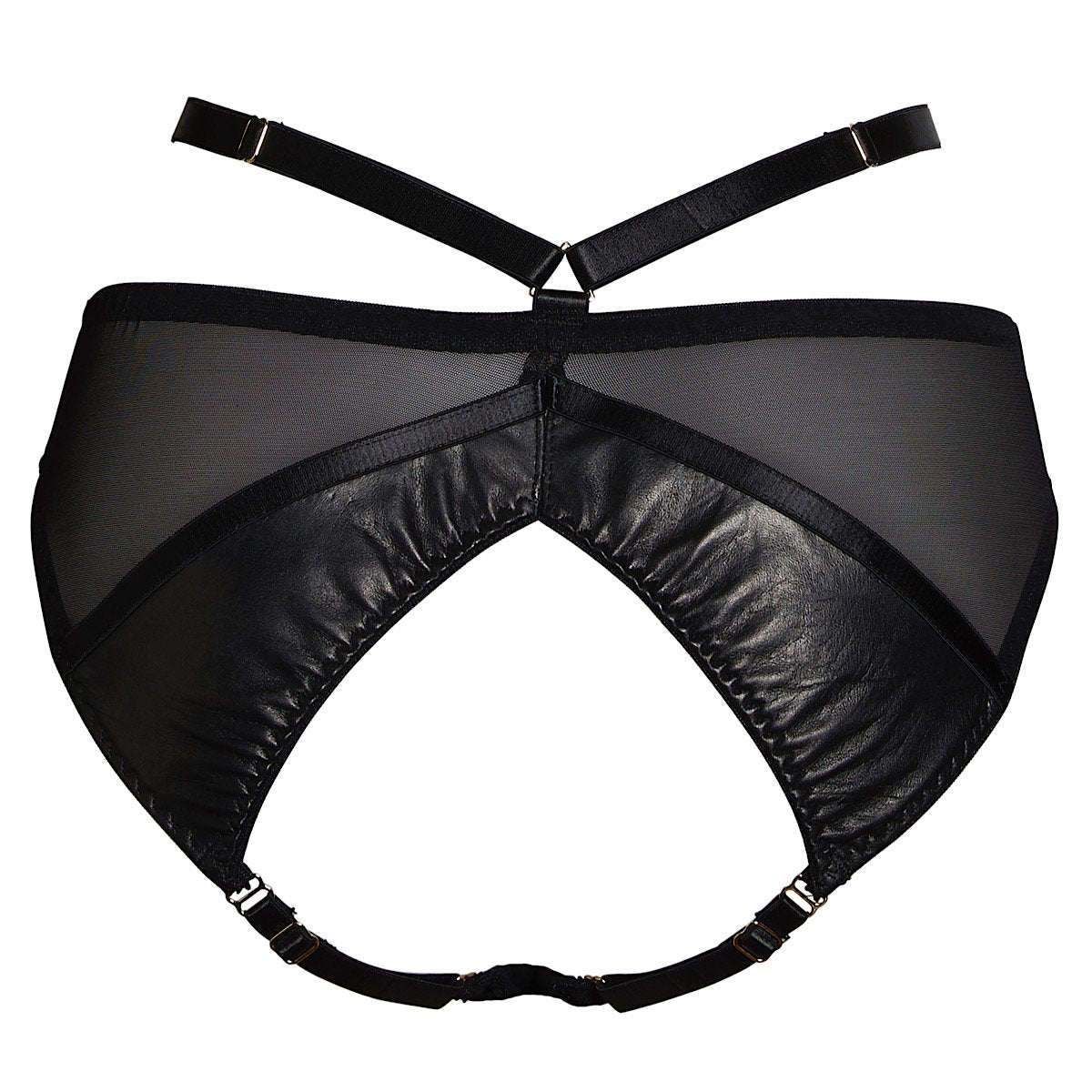 Mia Leather Ouvert Brief  Something Wicked – Something Wicked Lingerie